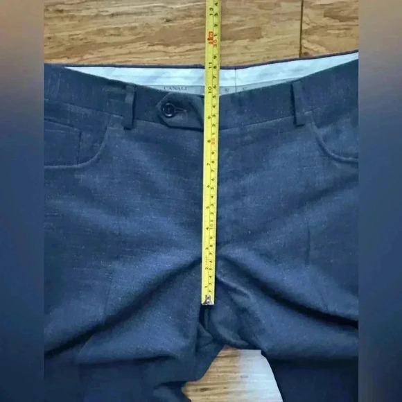 Canali Men’s Stretch‎ Wool Cotton Blend Blue Dress Pants Size 34x32 - Picture 7 of 9